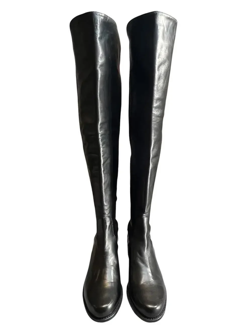 Stuart Weitzman Reserve Black Leather Over-The-Knee Boots S4002 Size 7B